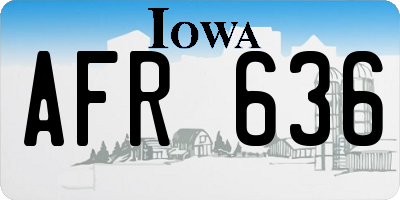 IA license plate AFR636