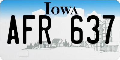 IA license plate AFR637