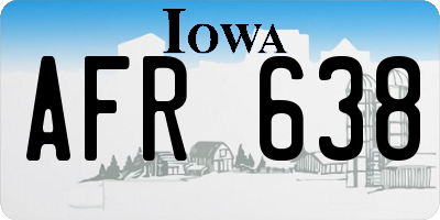 IA license plate AFR638