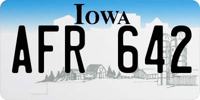 IA license plate AFR642