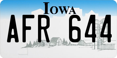 IA license plate AFR644