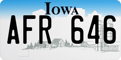 IA license plate AFR646