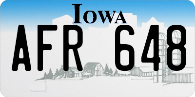 IA license plate AFR648