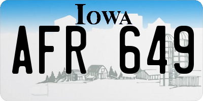 IA license plate AFR649