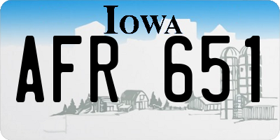 IA license plate AFR651