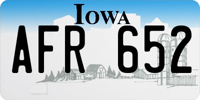 IA license plate AFR652