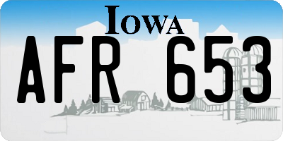IA license plate AFR653
