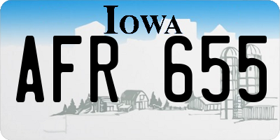 IA license plate AFR655