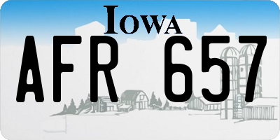 IA license plate AFR657