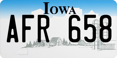 IA license plate AFR658