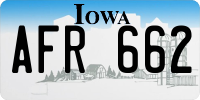 IA license plate AFR662