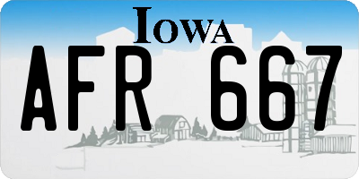 IA license plate AFR667