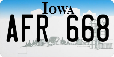 IA license plate AFR668