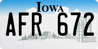 IA license plate AFR672