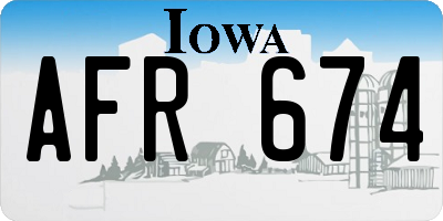 IA license plate AFR674