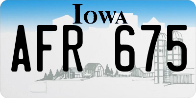 IA license plate AFR675