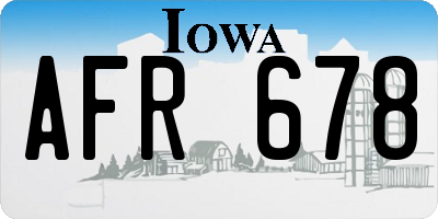 IA license plate AFR678