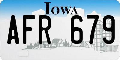 IA license plate AFR679