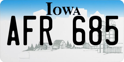 IA license plate AFR685