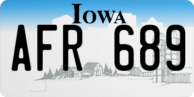 IA license plate AFR689
