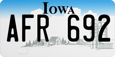 IA license plate AFR692
