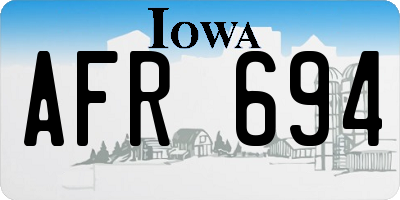 IA license plate AFR694