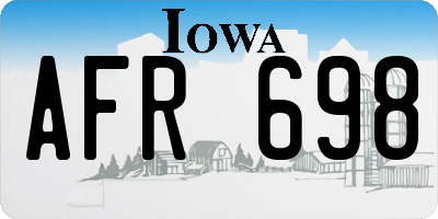 IA license plate AFR698