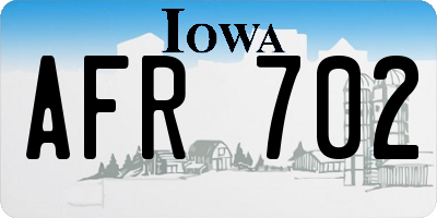 IA license plate AFR702