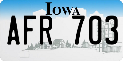IA license plate AFR703