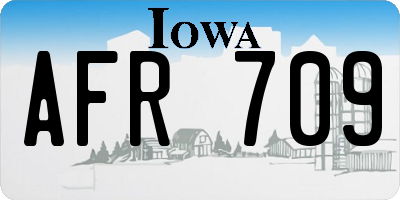 IA license plate AFR709