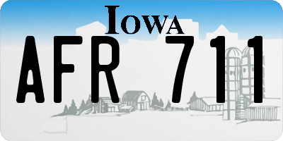 IA license plate AFR711