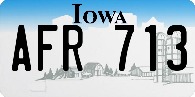 IA license plate AFR713