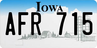 IA license plate AFR715