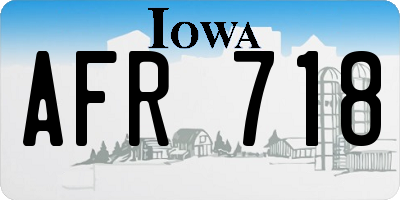 IA license plate AFR718