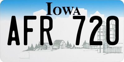 IA license plate AFR720