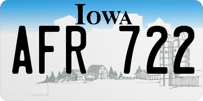 IA license plate AFR722