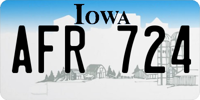 IA license plate AFR724