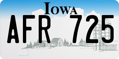 IA license plate AFR725