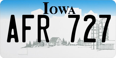 IA license plate AFR727