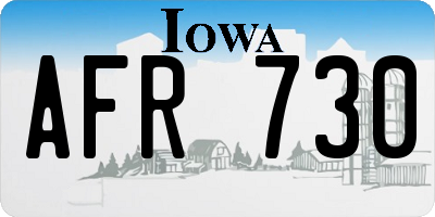 IA license plate AFR730