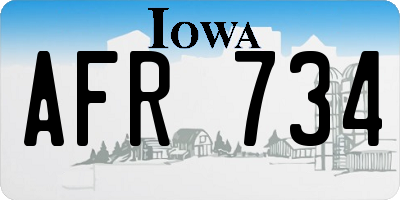 IA license plate AFR734
