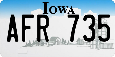 IA license plate AFR735