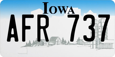 IA license plate AFR737