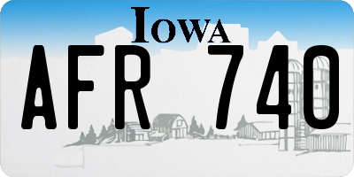 IA license plate AFR740