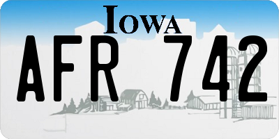 IA license plate AFR742