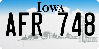 IA license plate AFR748