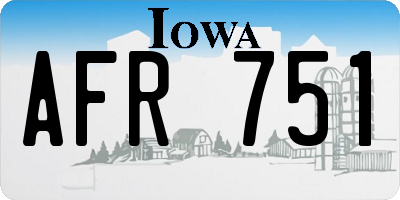 IA license plate AFR751