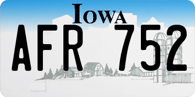 IA license plate AFR752