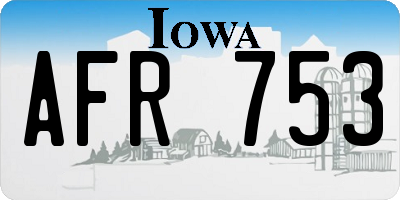 IA license plate AFR753