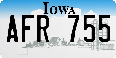 IA license plate AFR755